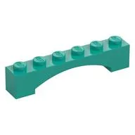Brick Arch 1 x 6 Raised Arch, Dark Turquoise