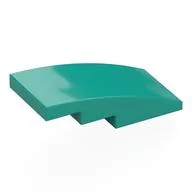 Brick Curved 4 x 2 No Studs, Dark Turquoise
