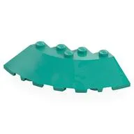Brick Round Corner 6 x 6 with 33° Slope and Facet Cutout, Dark Turquoise