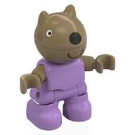 Duplo Figure Child, Dog with Black Nose, Smile Print, Medium Lavender