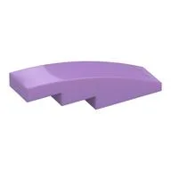 Brick Curved 4 x 1 No Studs [Stud Holder with Symmetric Ridges], Medium Lavender