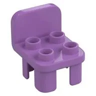 Duplo Chair with 4 Studs and Rounded Back, Medium Lavender