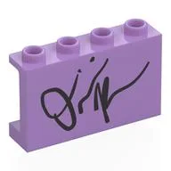 Panel 1 x 4 x 2 with Black Olivia Rodrigo Autograph Print, Medium Lavender