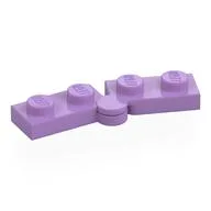 Hinge Plate 1 x 4 Swivel Top / Base - Hollow Clip [Complete Assembly], Medium Lavender