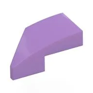 Brick Wedged, Curved 2 x 1 with Stud Notch Right, Medium Lavender