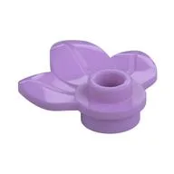 Plant, Plate 1 x 1 Round with 3 Leaves, Medium Lavender