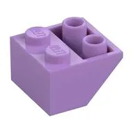 Brick Sloped Inverted 45° 2 x 2 [Ovoid Bottom Pin, Bar-sized Stud Holes], Medium Lavender