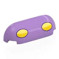 Brick Round, Curved Triple 1 x 4 x 1 with Yellow Ovals / Headlights Print, Medium Lavender