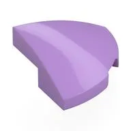 Brick Round Corner, Curved 2 x 2 x 2/3 Quarter Circle With 1 x 1 Bottom Cutout, Medium Lavender