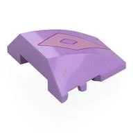 Brick Wedged, Curved 4 x 3 No Studs with Pink Diamond, Spots Print, Medium Lavender