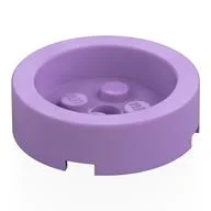 Brick Round 4 x 4 with Recessed Center, Medium Lavender
