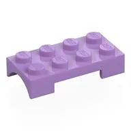 Wheel Arch, Mudguard 2 x 4 Studded, Rounded Arch, Medium Lavender