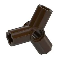 Technic Axle and Pin Connector Angled Triple [120° Offset], Dark Brown