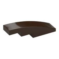 Brick Curved 4 x 1 No Studs [Stud Holder with Symmetric Ridges], Dark Brown