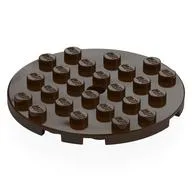 Plate Round 6 x 6 with Hole, Dark Brown