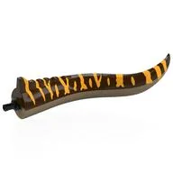 Animal Body Part, Dinosaur, Spinosaurus Tail with Dark Tan Underside, Bright Light Orange Markings Print, Dark Brown