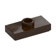 Plate Special 1 x 2 with 1 Stud with Groove and Inside Stud Holder (Jumper), Dark Brown