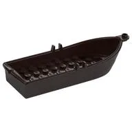 Boat / Rowing Boat 14 x 5 x 2 with Oarlocks [No Hollow Inside Studs], Dark Brown