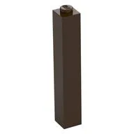Brick 1 x 1 x 5 with Solid Stud, Dark Brown
