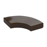 Tile 2 x 2 Curved, Macaroni, Dark Brown
