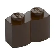 Brick Special 1 x 2 Palisade [aka Log], Dark Brown