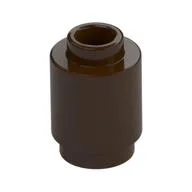 Brick Round 1 x 1 Open Stud, Dark Brown