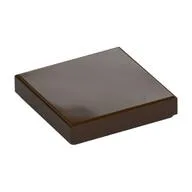 Tile 2 x 2 with Groove, Dark Brown