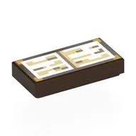 Tile 1 x 2 with Pixelated Enchantment Book Print, Dark Brown