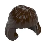 Hair Mid-Length Combed Behind Ear, Dark Brown