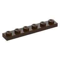 Plate 1 x 6, Dark Brown