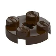 Plate Round 2 x 2 with Axle Hole Type 1 (+ Opening), Dark Brown