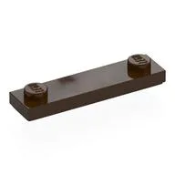 Plate Special 1 x 4 with 2 Studs with Groove [New Underside], Dark Brown