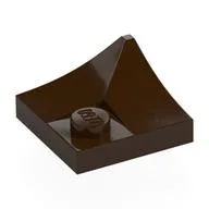 Plate Special 2 x 2 with Double Inverted Curve, 1 Stud, Dark Brown