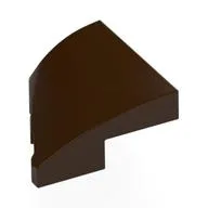 Brick Wedged, Curved 2 x 2 with Stud Notch Right, Dark Brown