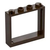 Window 1 x 4 x 3 without Shutter Tabs, Dark Brown