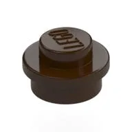 Plate Round 1 x 1 with Solid Stud, Dark Brown