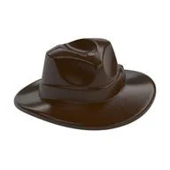 Hat Wide Brim, Outback Style with Wide Belt, Buckle (Fedora), Dark Brown