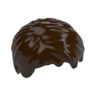 Hair Short, Tousled with Side Part, Dark Brown