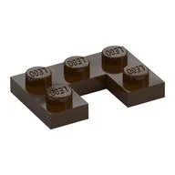 Plate 2 x 3 with 1 x 1 Cutout, Dark Brown