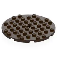 Plate Round 8 x 8, Dark Brown