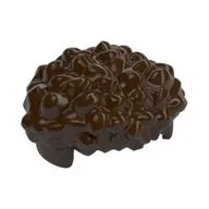 Hair Coiled, Straight Sides, Dark Brown