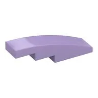 Brick Curved 4 x 1 No Studs [Stud Holder with Symmetric Ridges], Lavender