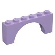 Brick Arch 1 x 6 x 2 - Thin Top without Reinforced Underside [New Version], Lavender
