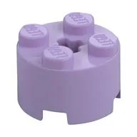 Brick Round 2 x 2 with Axle Hole, Lavender
