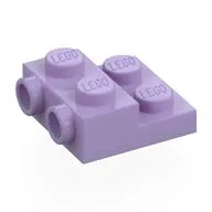 Plate Special 2 x 2 x 2/3 with Two Studs On Side and Two Raised [Half Hollow Anti-stud] - Updated Version, Lavender