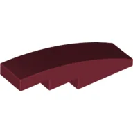 Brick Curved 4 x 1 No Studs [Stud Holder with Symmetric Ridges], Dark Red