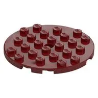 Plate Round 6 x 6 with Hole, Dark Red