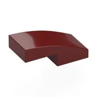 Brick Curved 2 x 1 No Studs [1/2 Bow], Dark Red