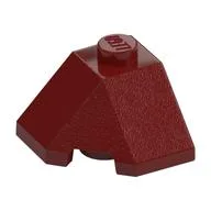 Brick Wedged, Sloped 45° 2 x 2 Corner, Dark Red