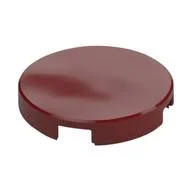 Tile Round 2 x 2 with Bottom Stud Holder, Dark Red